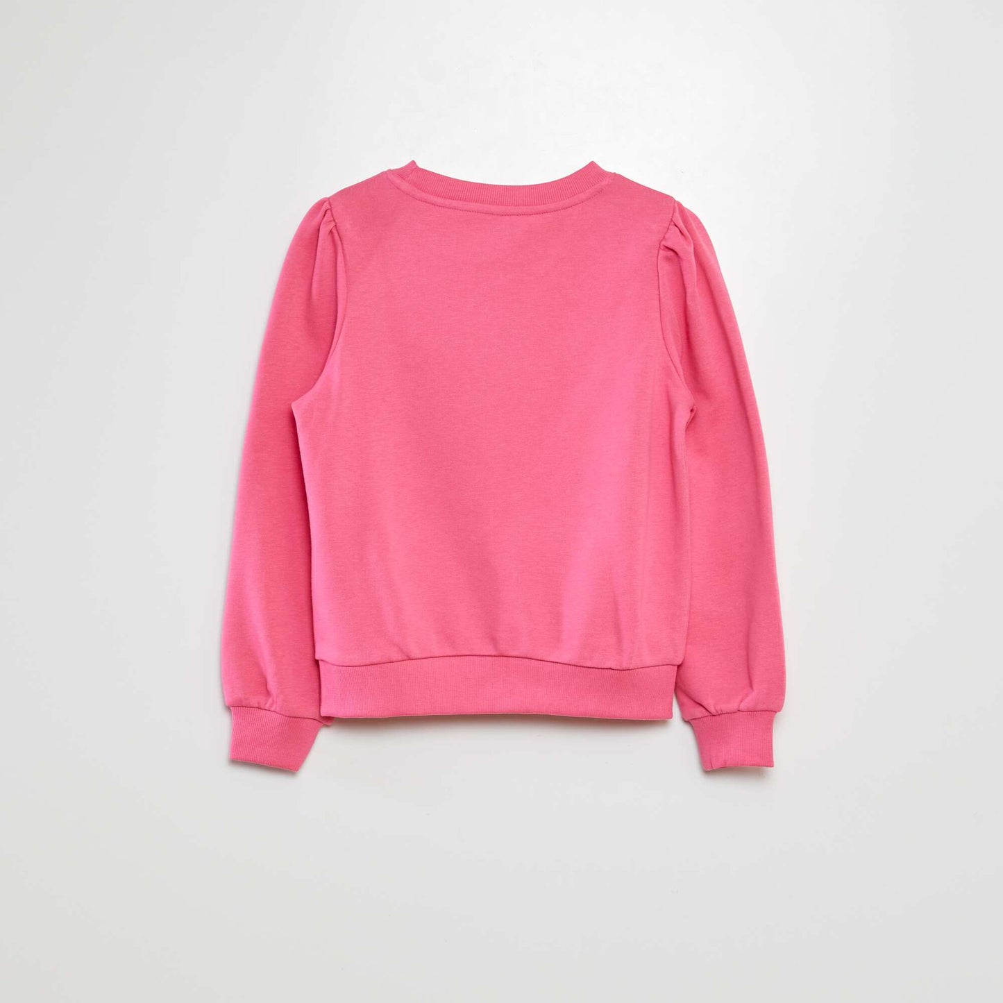 Sweat en molleton uni cœur brodé ROSE