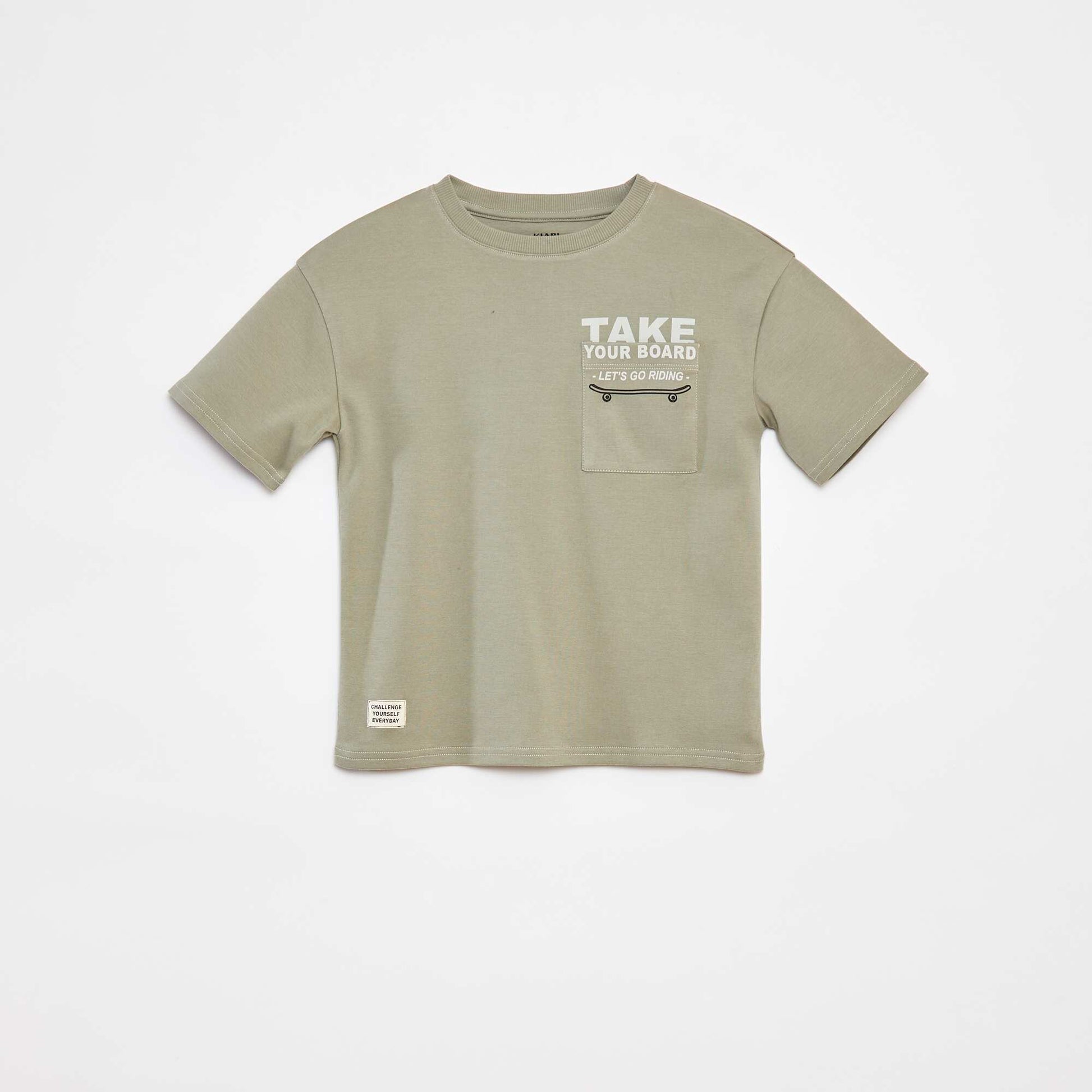 T-shirt avec poche imprimée - cradle to cradle VERT