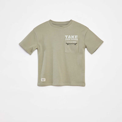 T-shirt avec poche imprimée - cradle to cradle VERT