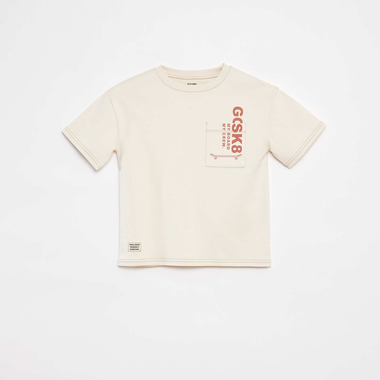 T-shirt avec poche imprimée - cradle to cradle BLANC