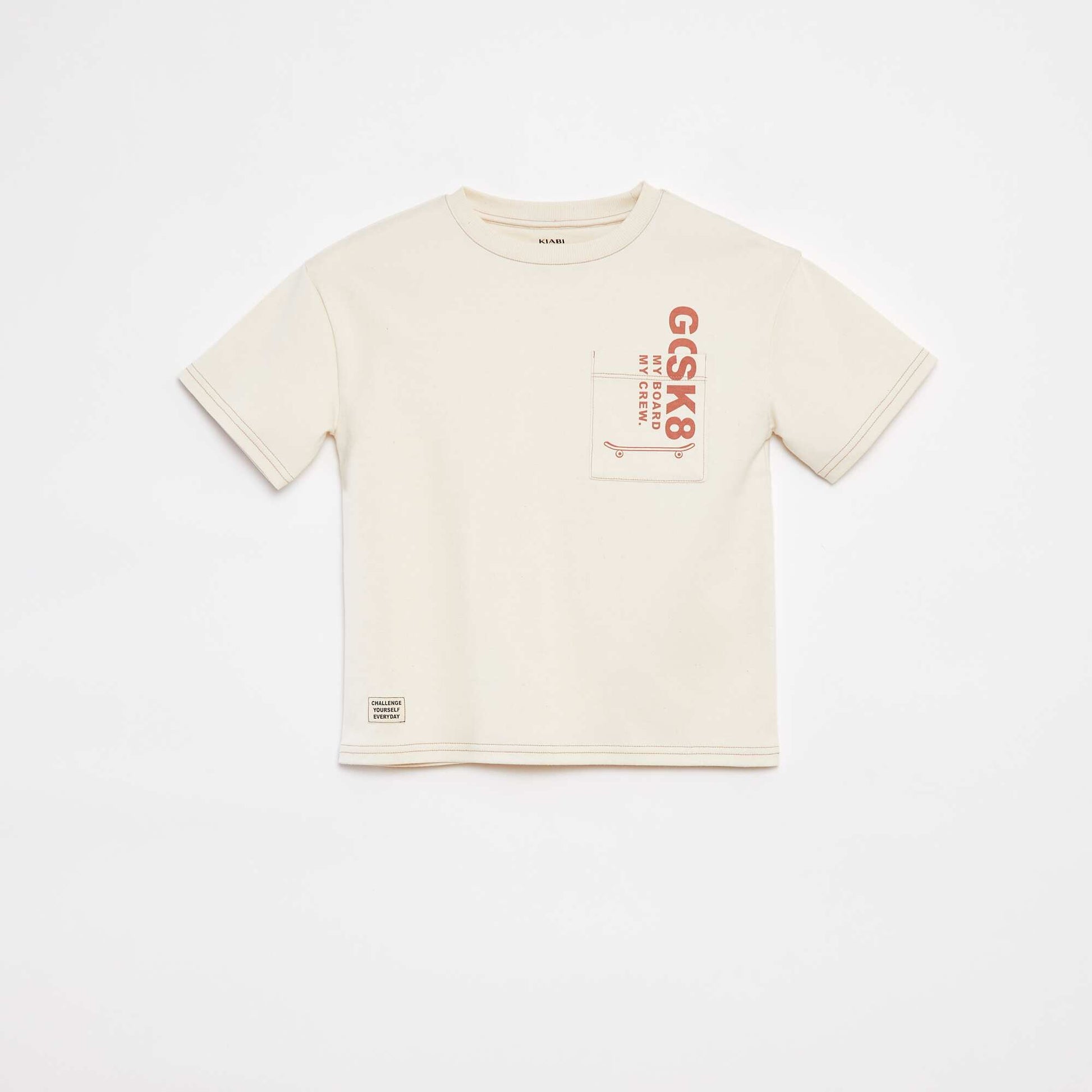 T-shirt avec poche imprimée - cradle to cradle BLANC