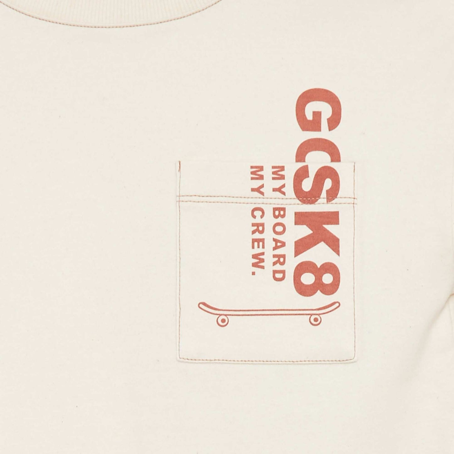 T-shirt avec poche imprimée - cradle to cradle BLANC