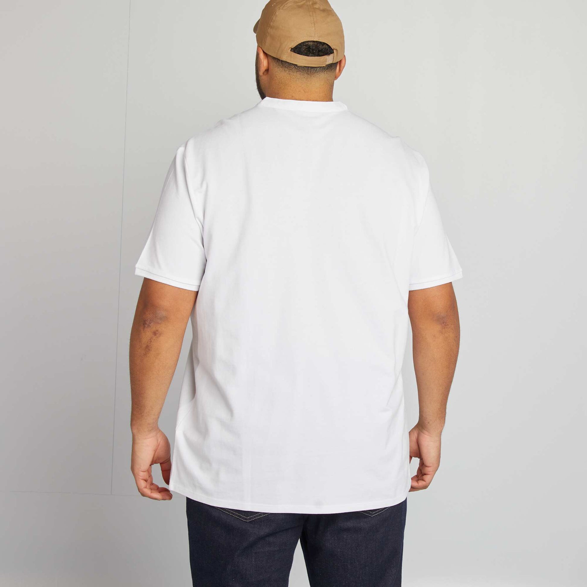 Polo en piqué de coton à col tunisien BLANC