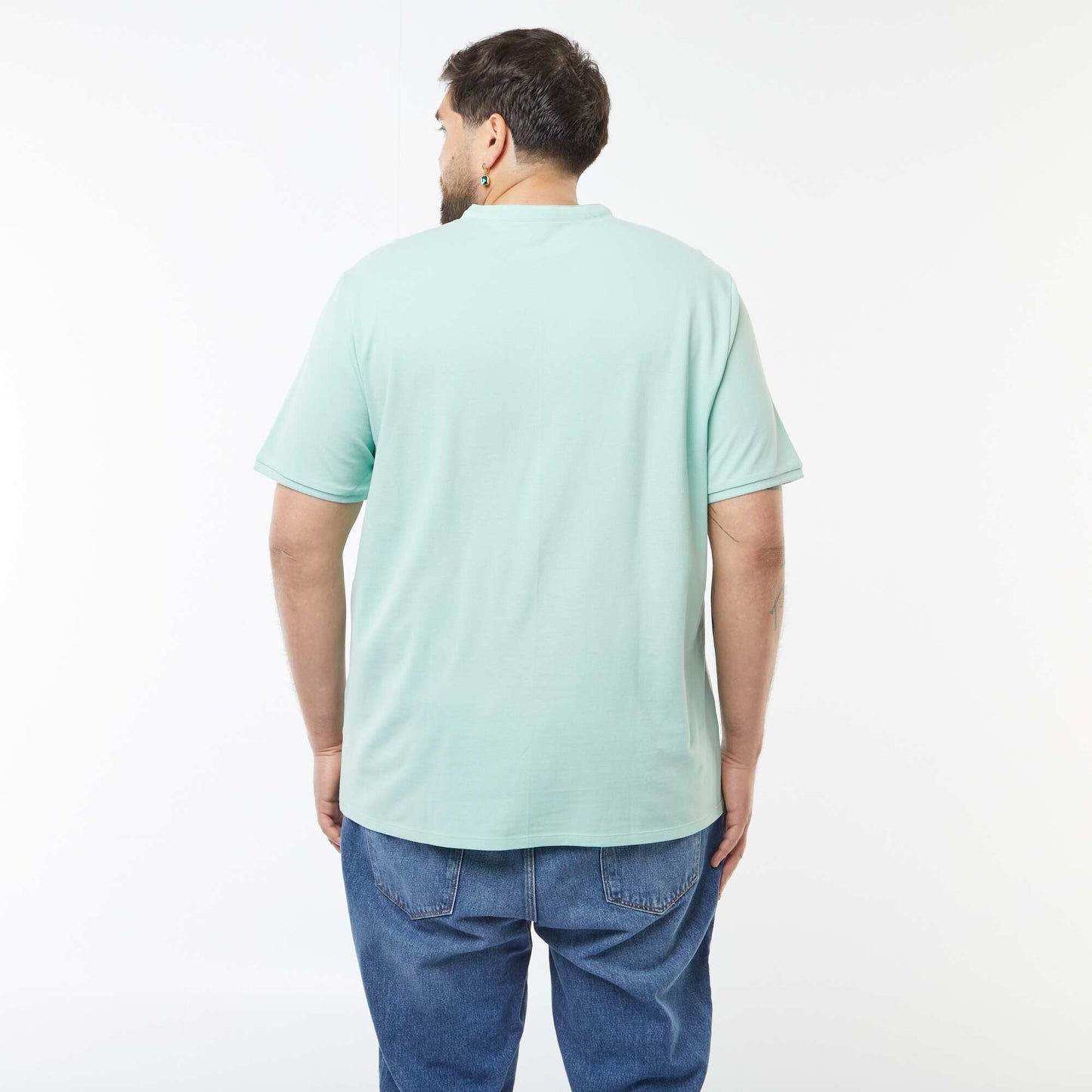 Polo en piqué de coton à col tunisien VERT