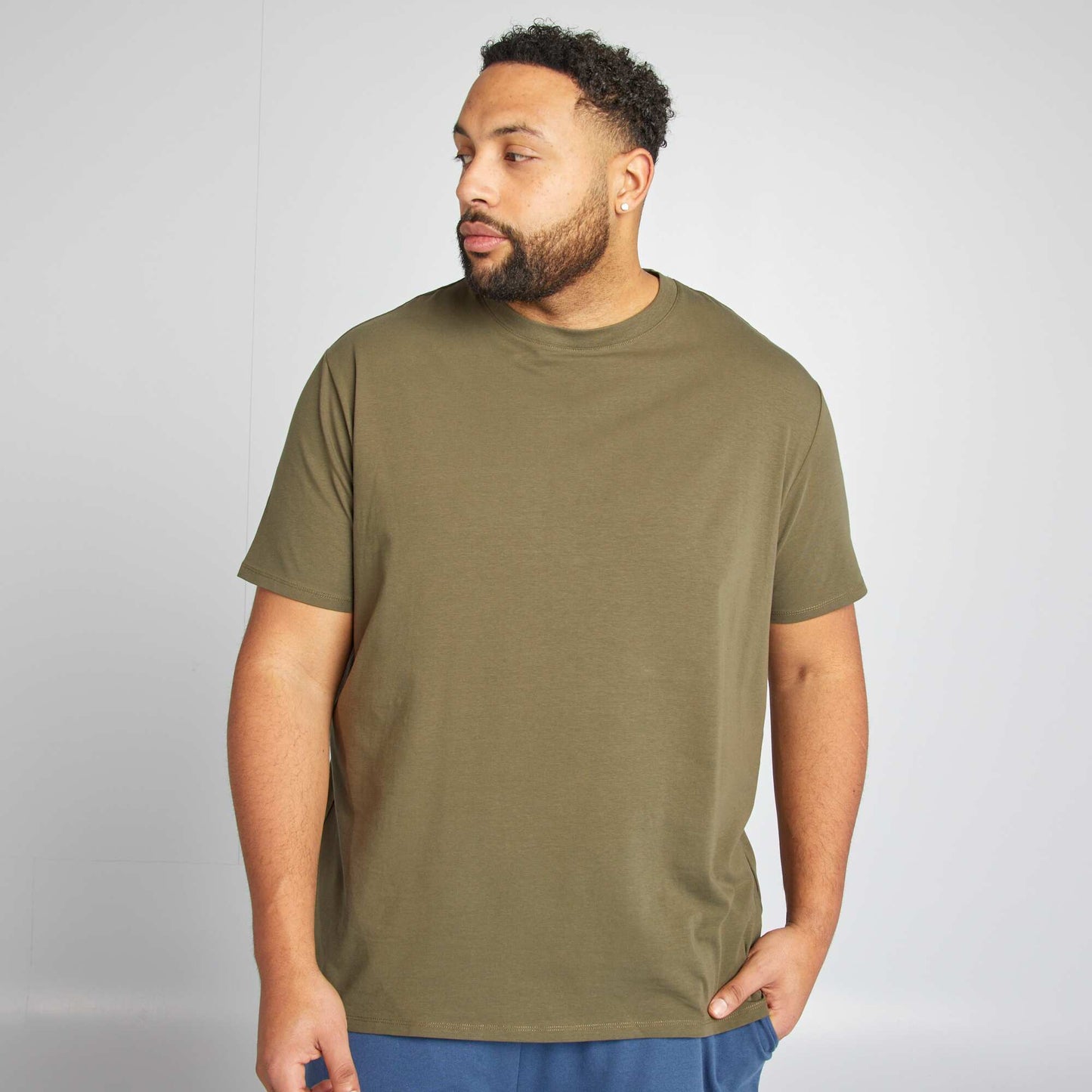 T-shirt uni manches courtes KAKI