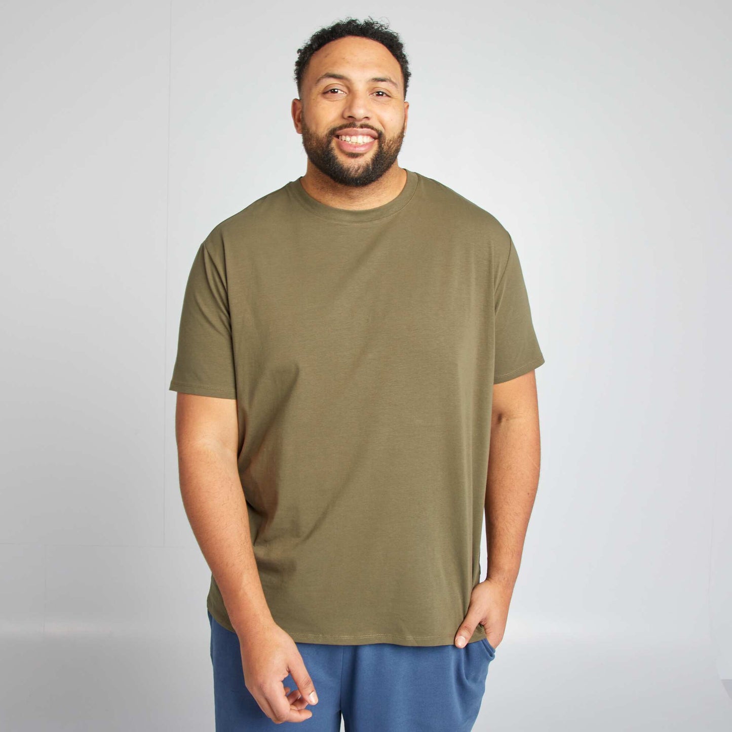 T-shirt uni manches courtes KAKI