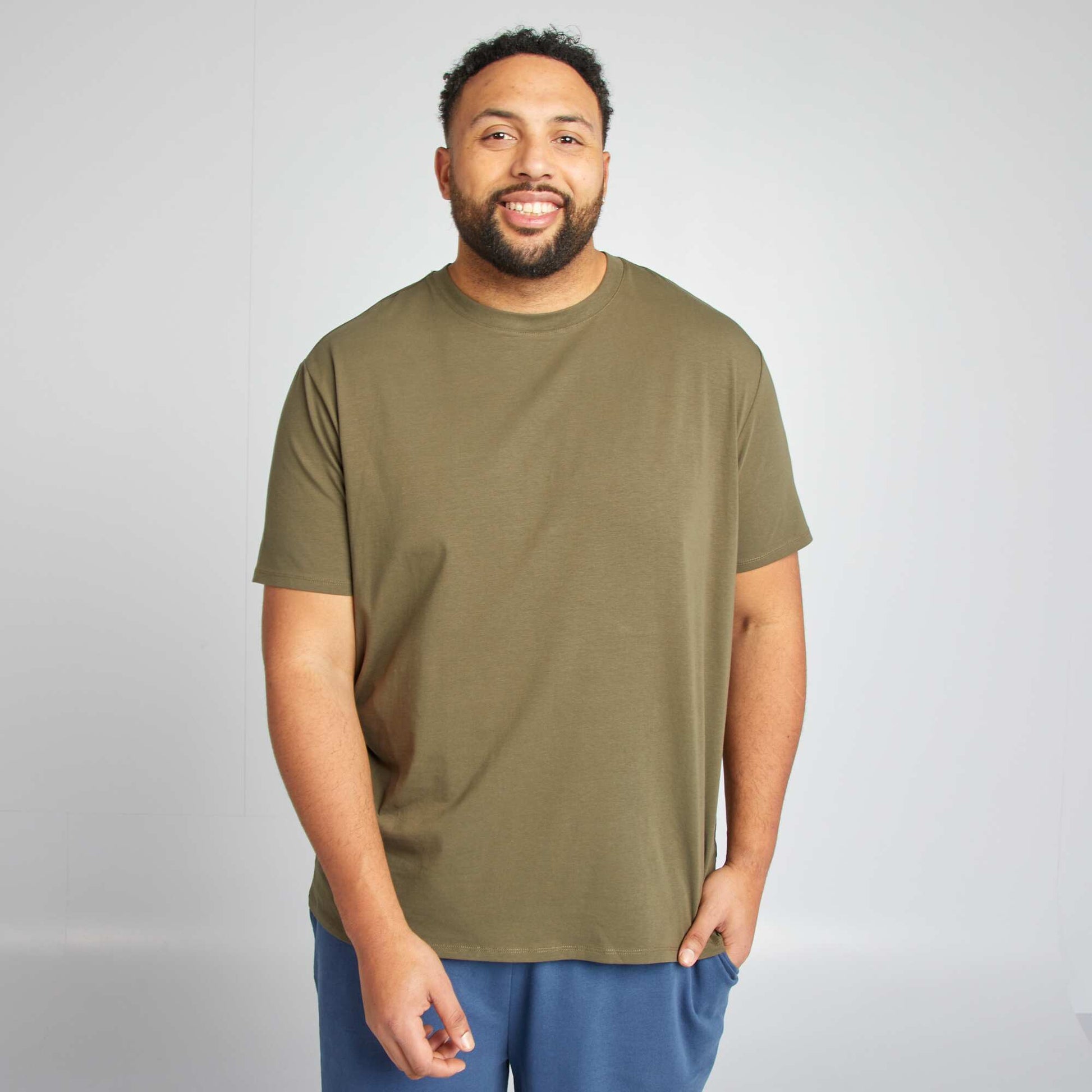 T-shirt uni manches courtes KAKI