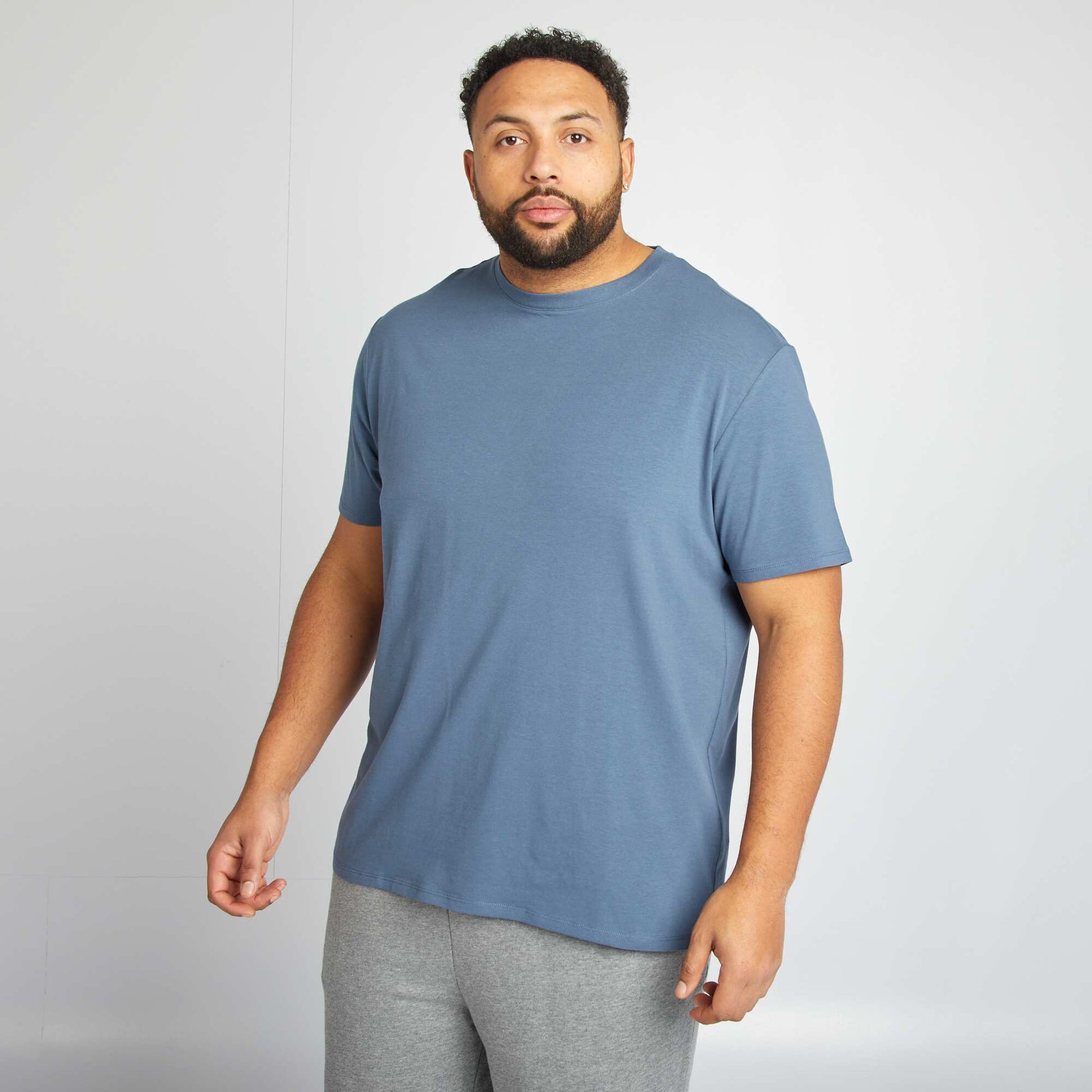 T-shirt uni manches courtes BLEU