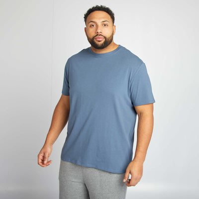 T-shirt uni manches courtes BLEU