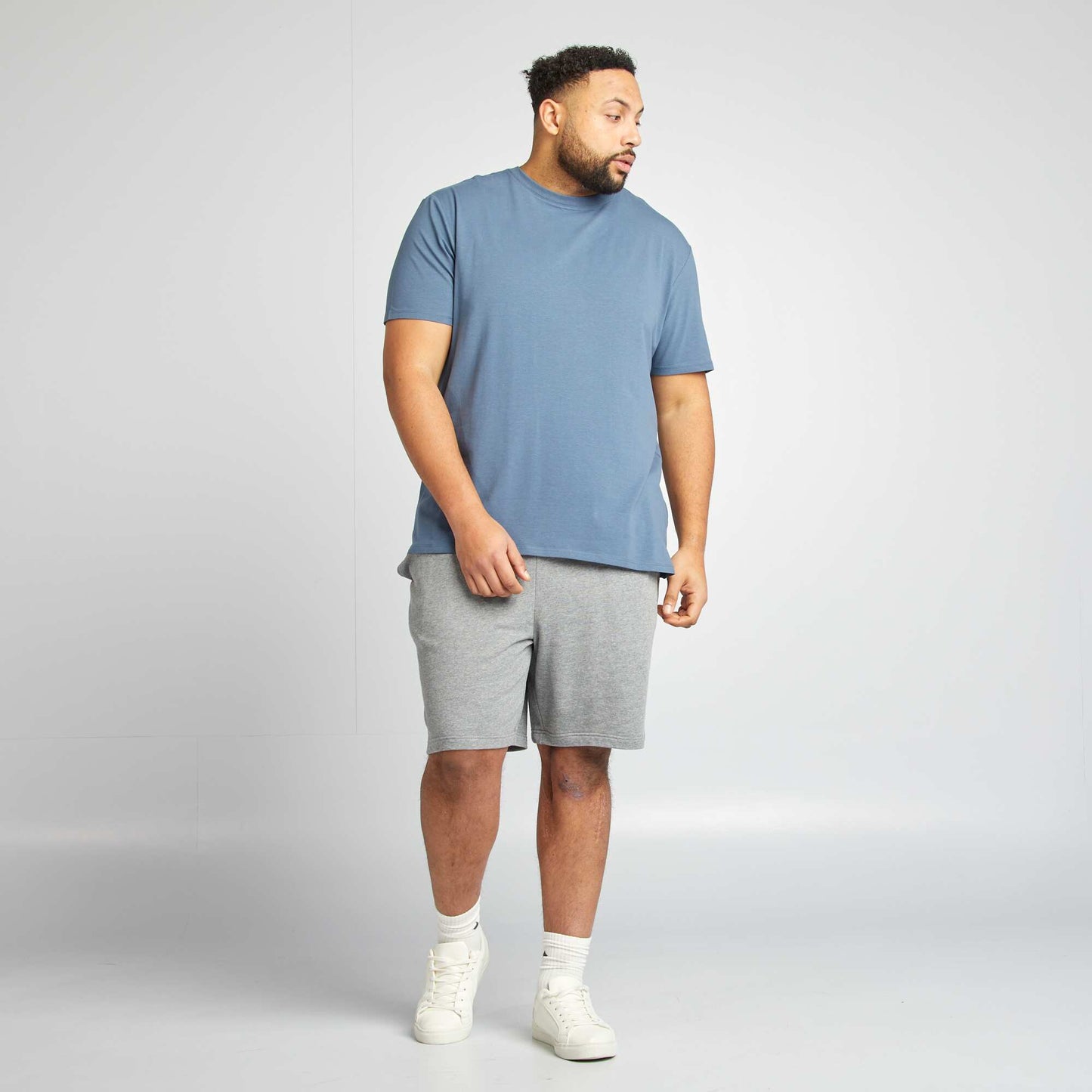 T-shirt uni manches courtes BLEU