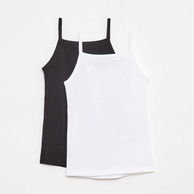 Lot de 2 débardeurs en coton stretch NOIR