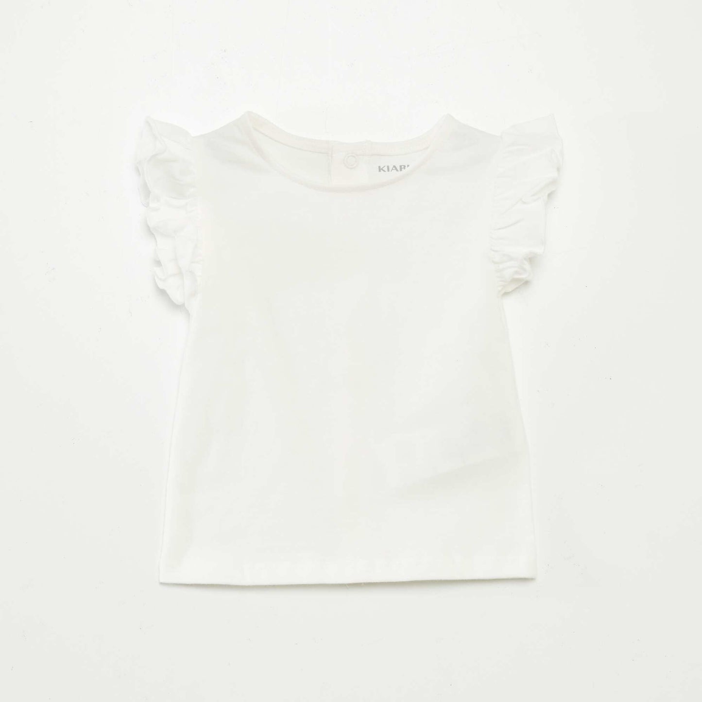 T-shirt à manches courtes volantées BLANC