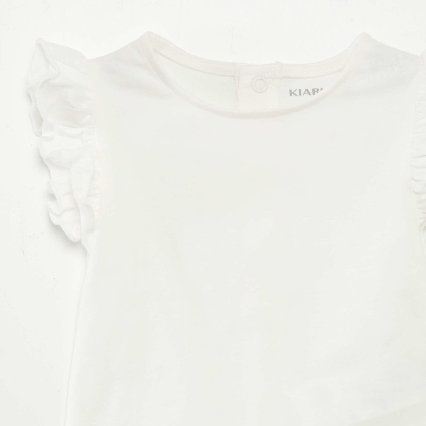 T-shirt à manches courtes volantées BLANC