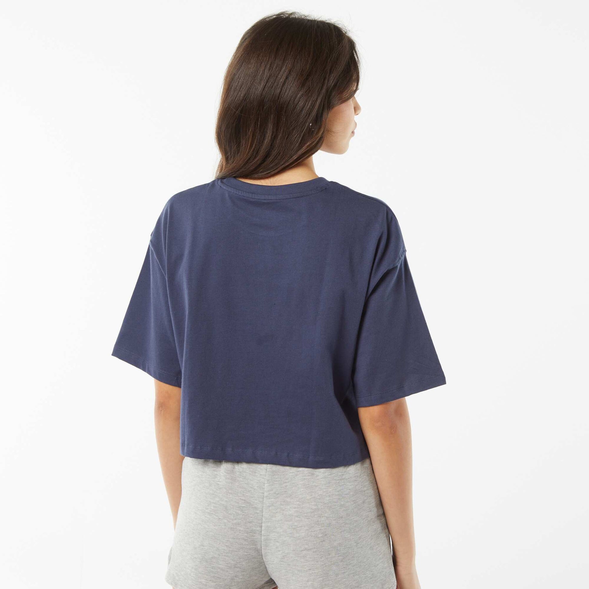 T-shirt uni coupe courte manches courtes BLEU