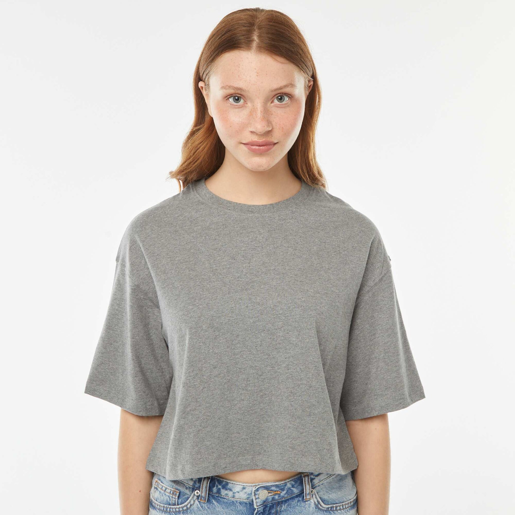 T-shirt uni coupe courte manches courtes GRIS