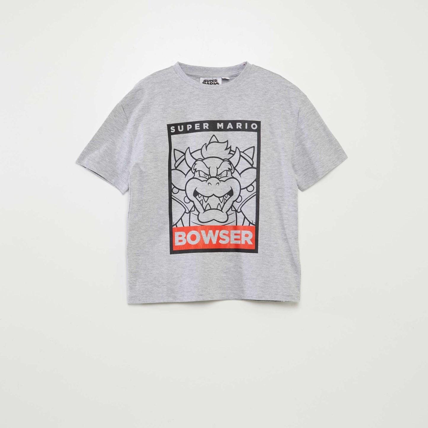 T-shirt 'Bowser' 'Mario' 'Super Nintendo' GRIS