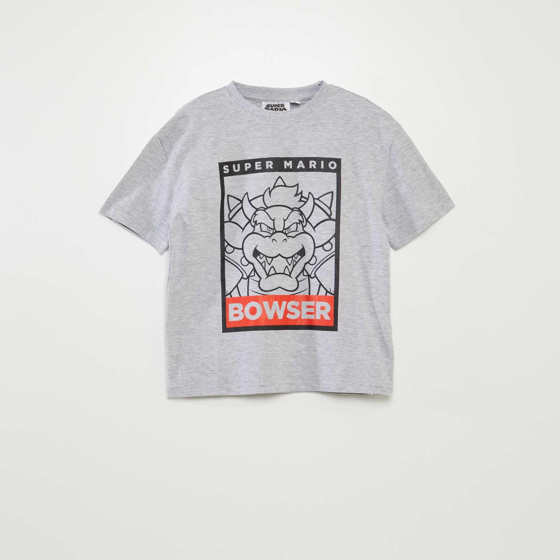 T-shirt 'Bowser' 'Mario' 'Super Nintendo' GRIS