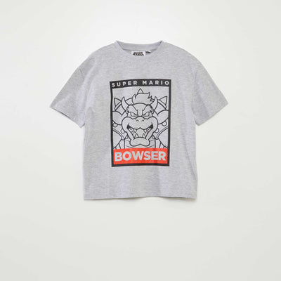 T-shirt 'Bowser' 'Mario' 'Super Nintendo' GRIS