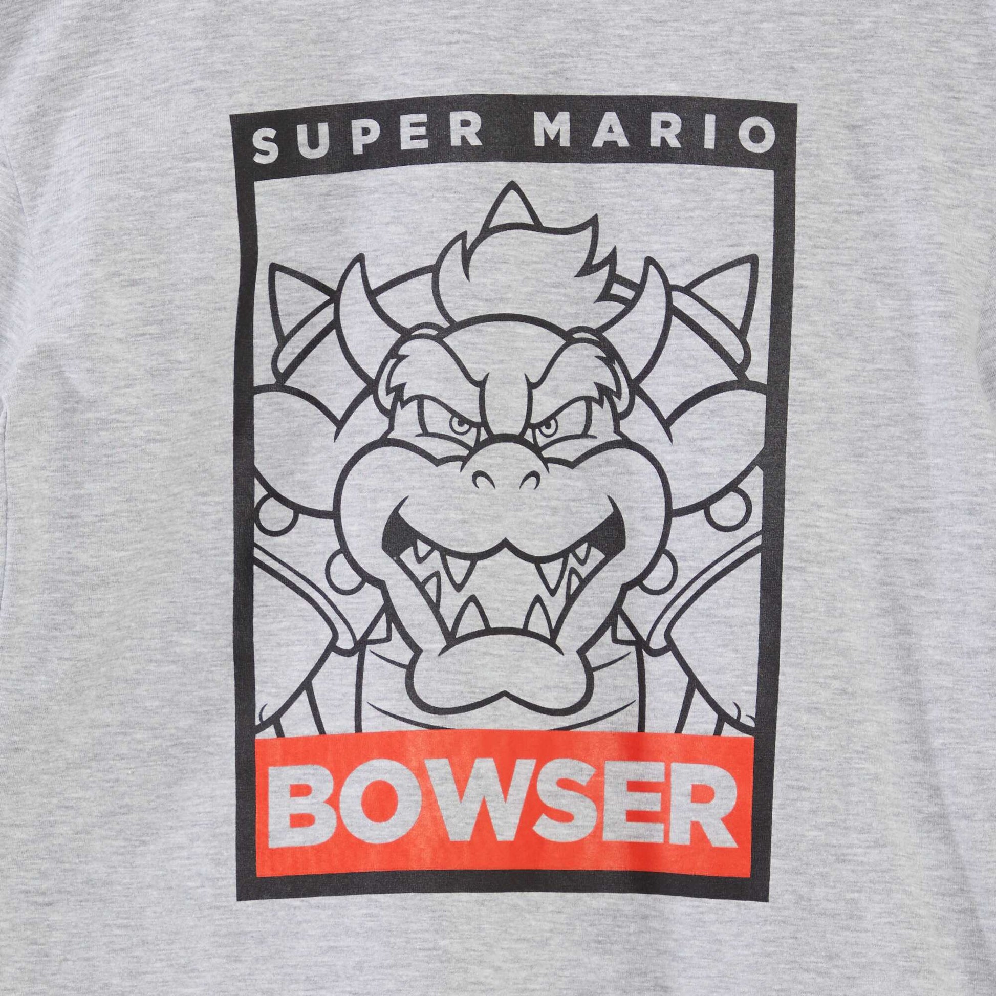 T-shirt 'Bowser' 'Mario' 'Super Nintendo' GRIS
