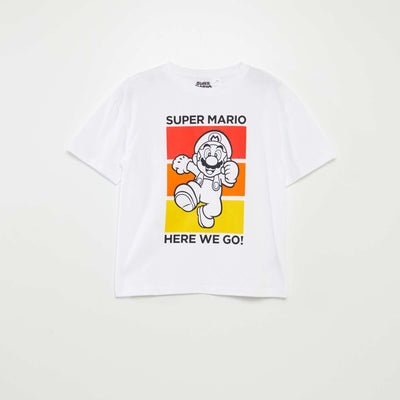 T-shirt 'Mario' 'Super Nintendo' BLANC