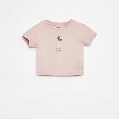 T-shirt à manches courte imprimé - cradle to cradle ROSE