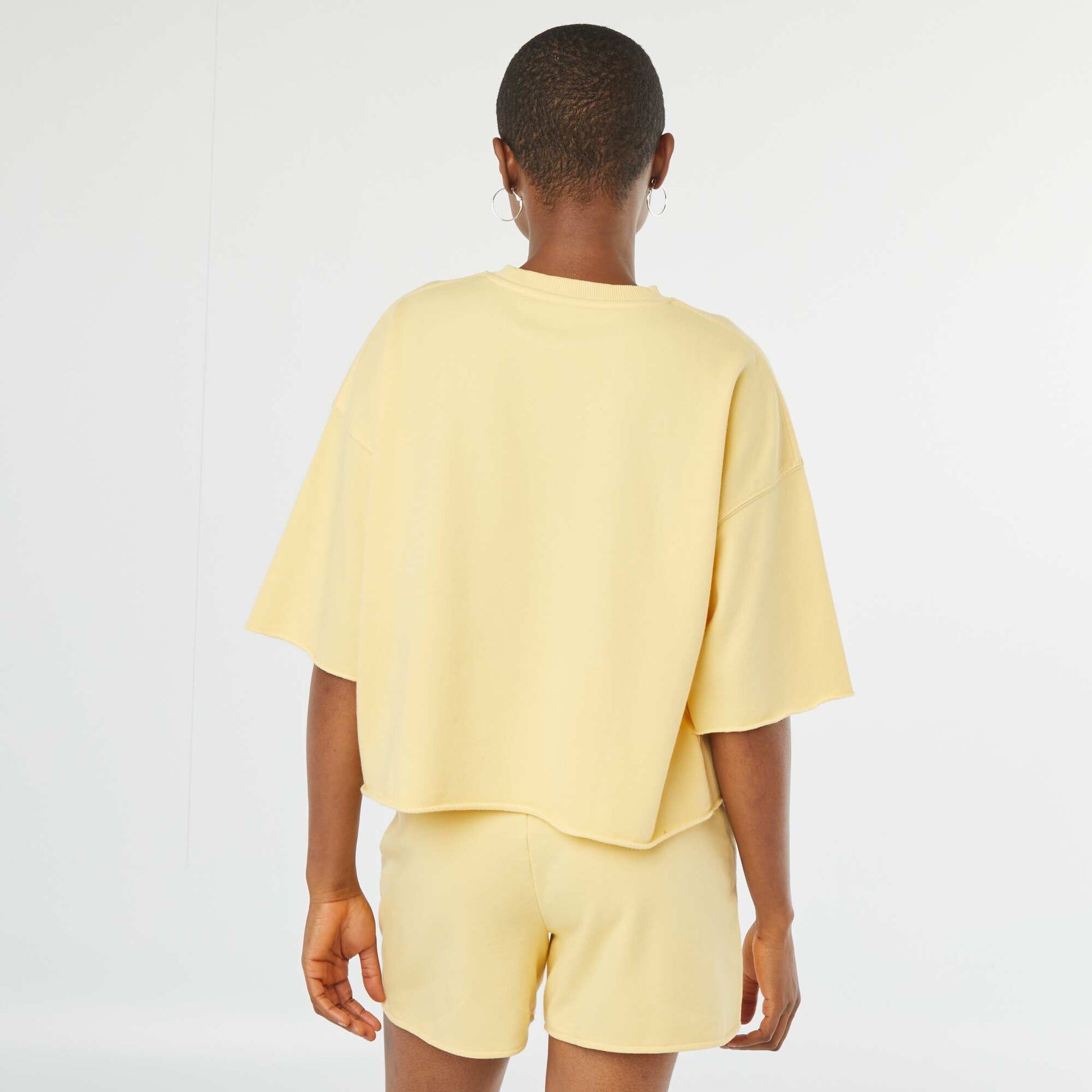 Sweat ample à manches courtes JAUNE