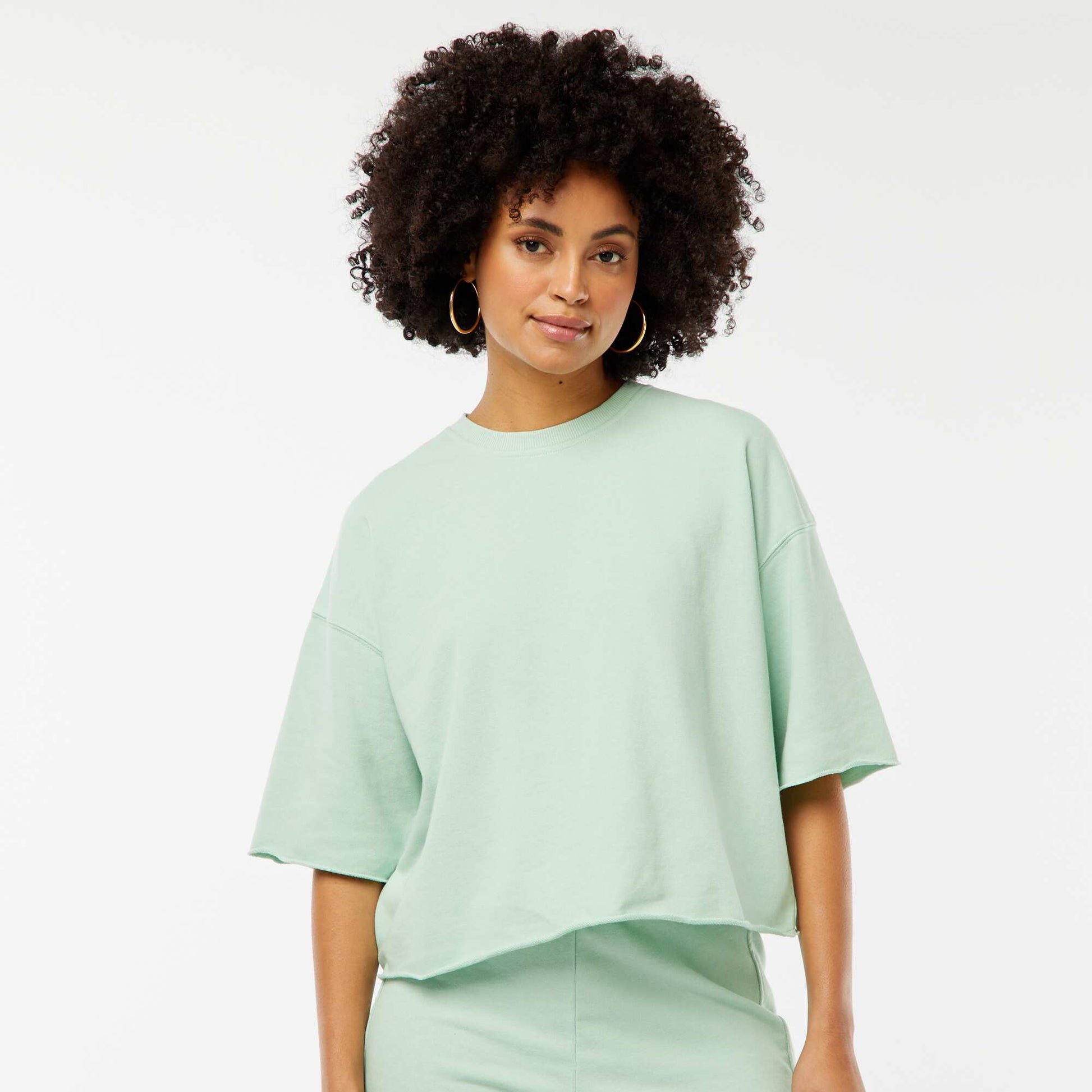 Sweat ample à manches courtes VERT