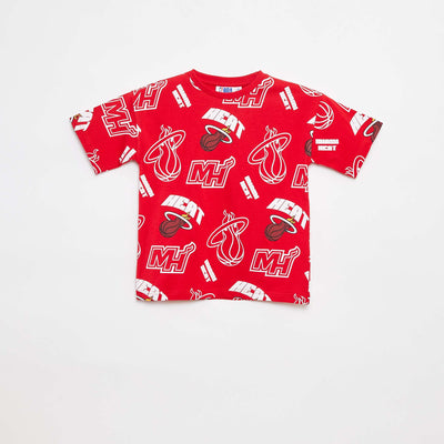T-shirt loose à manches courtes 'NBA' ROUGE