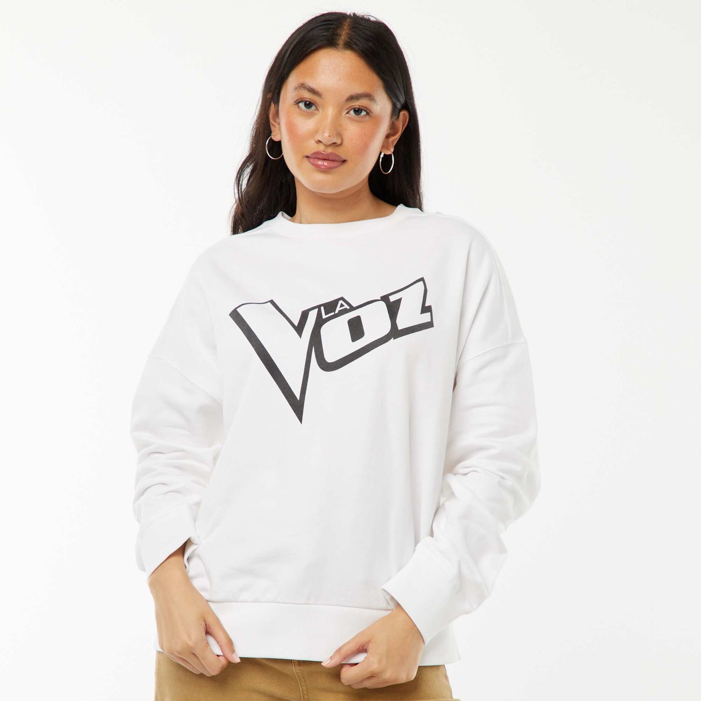 Sweat 'The Voice' en molleton léger BLANC