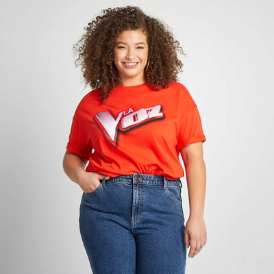T-shirt oversize 'la Voz' ROUGE