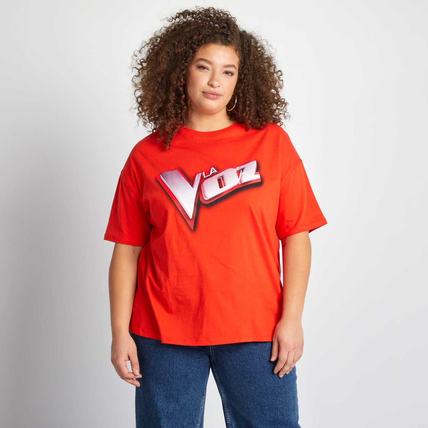 T-shirt oversize 'la Voz' ROUGE