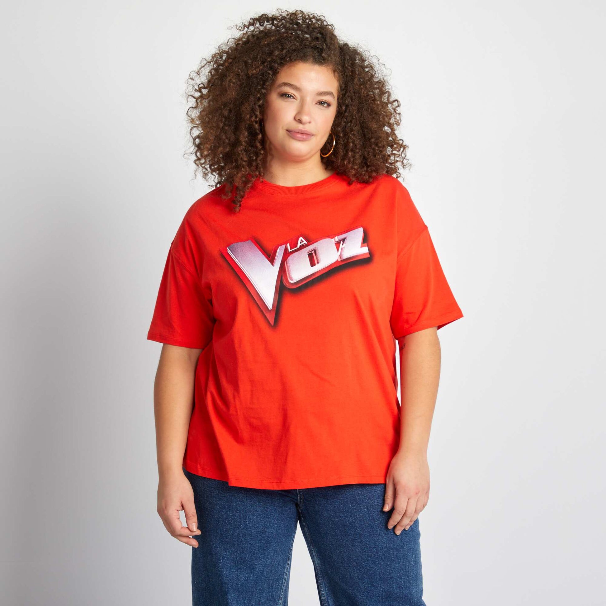 T-shirt oversize 'la Voz' ROUGE