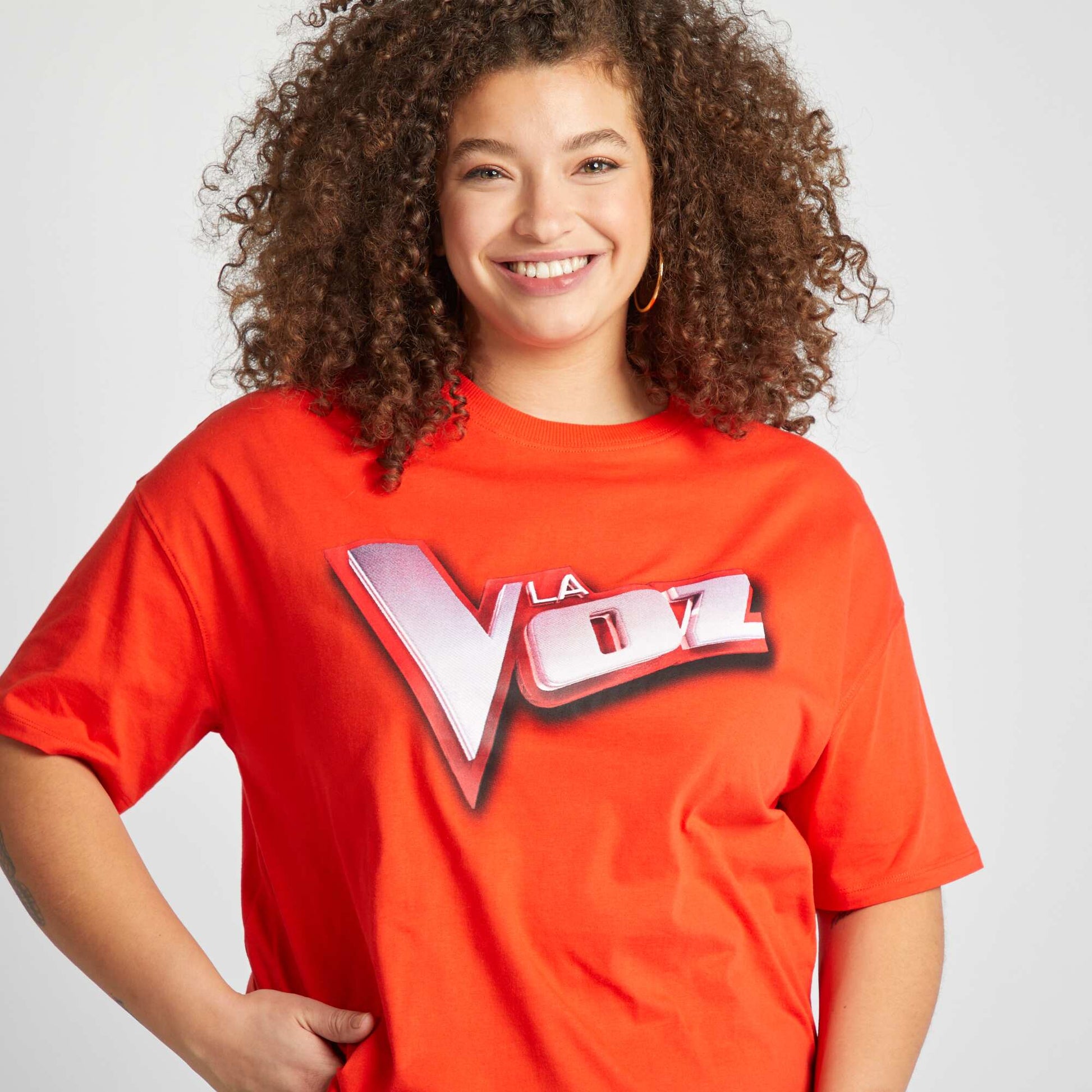 T-shirt oversize 'la Voz' ROUGE