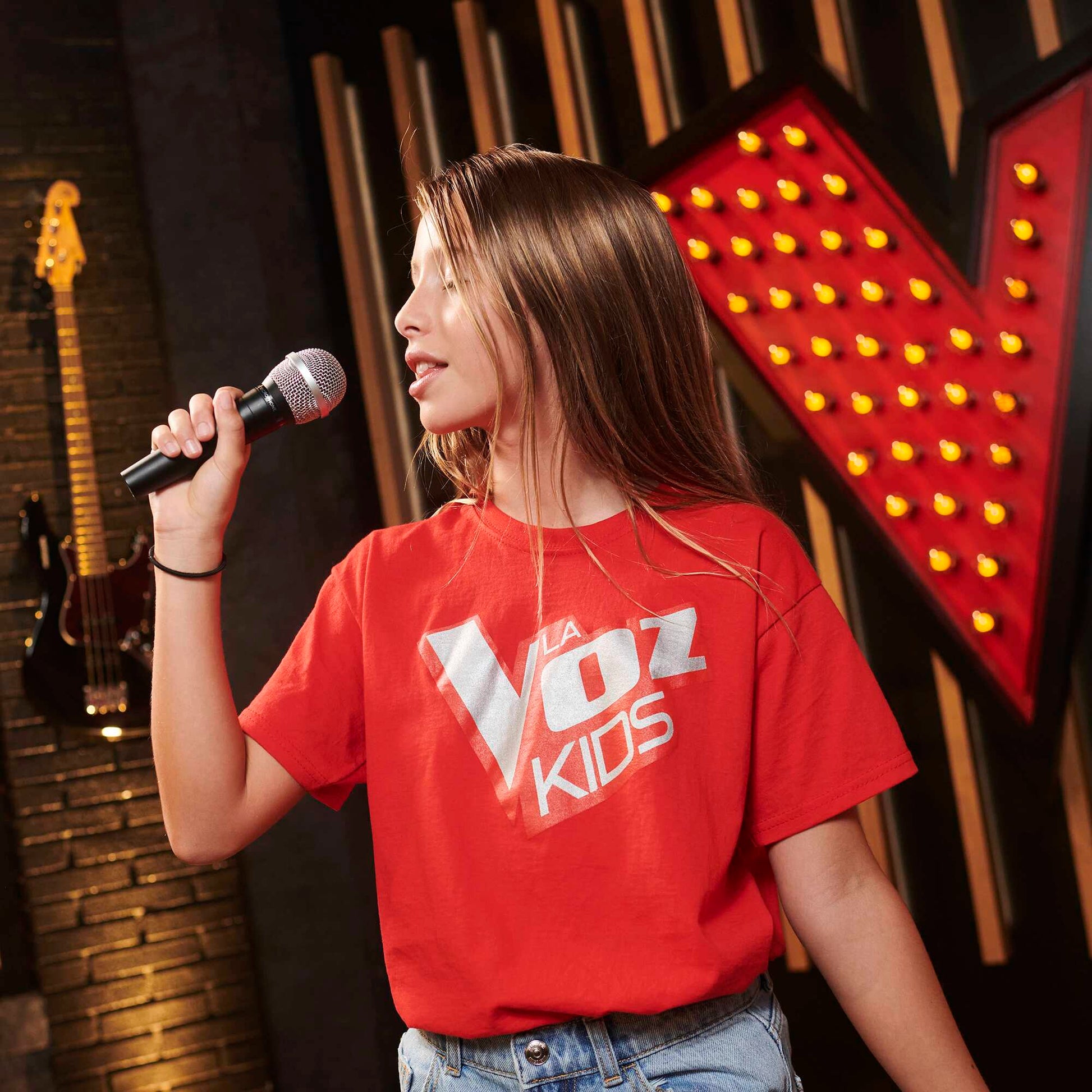 T-shirt à manches courtes 'La Voz Kids' ROUGE