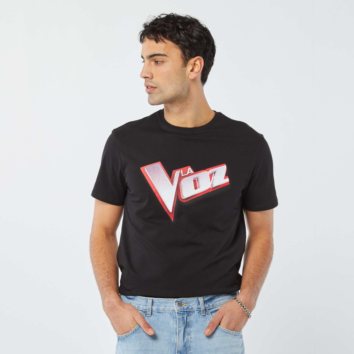 T-shirt 'The Voice' manches courtes NOIR