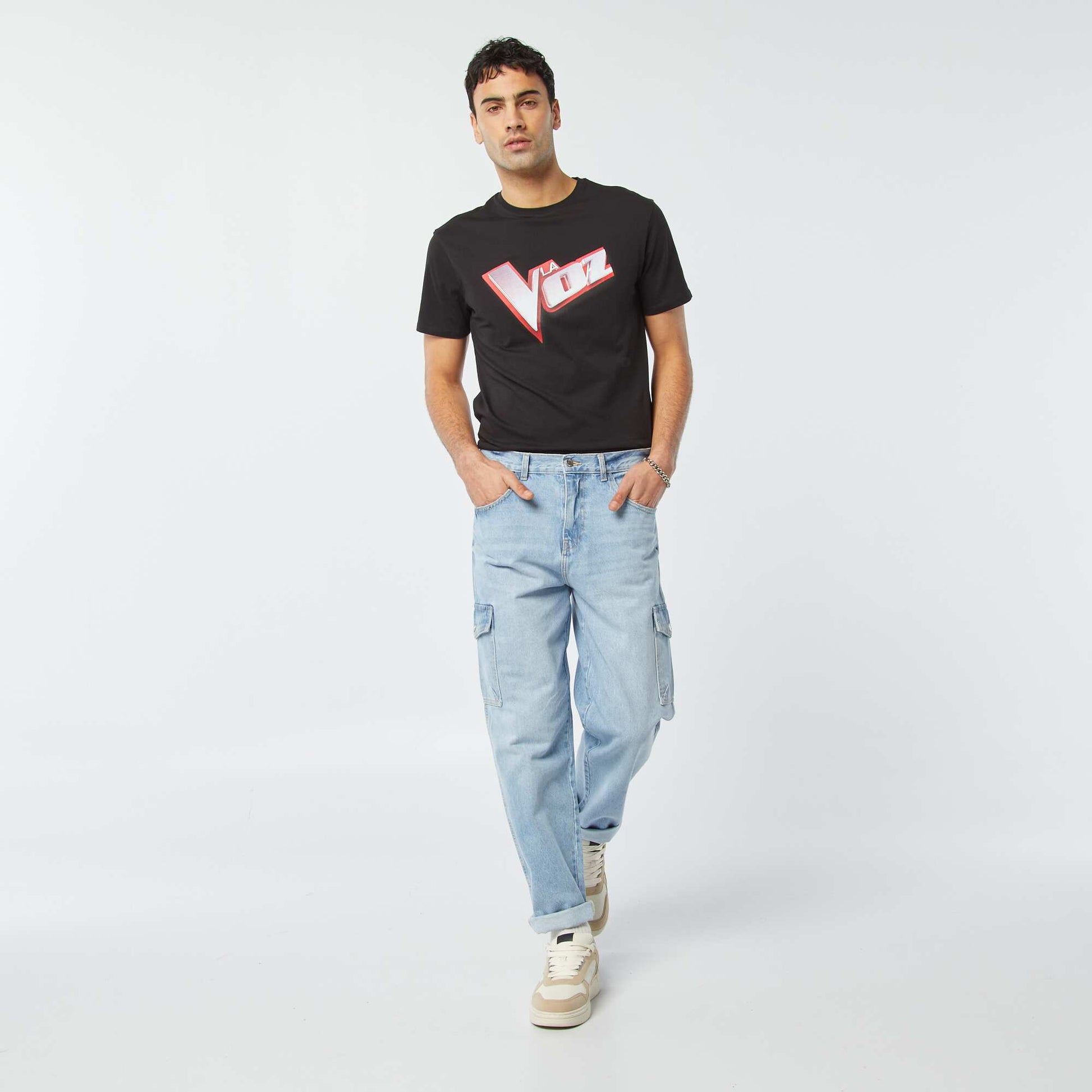 T-shirt 'The Voice' manches courtes NOIR