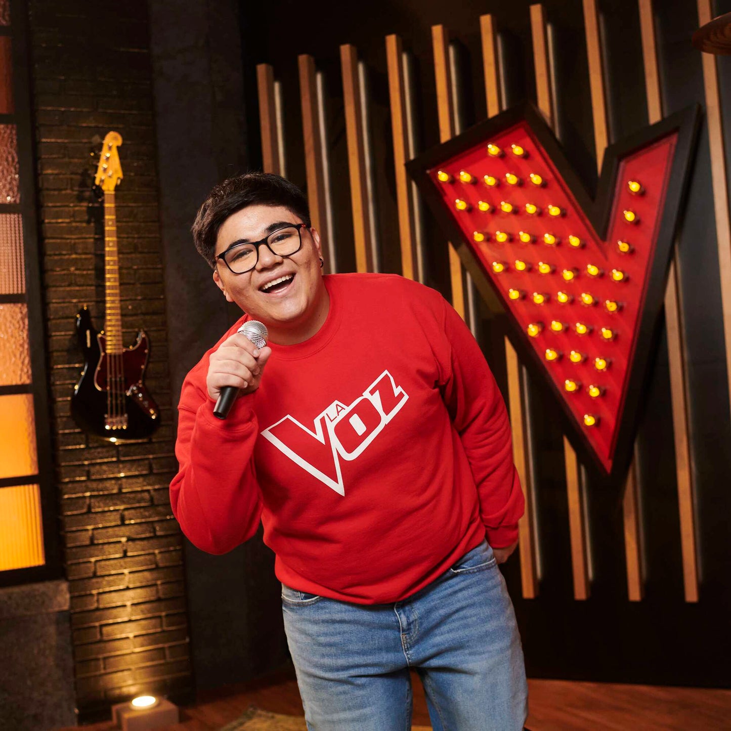 Sweat 'The Voice' en molleton léger ROUGE