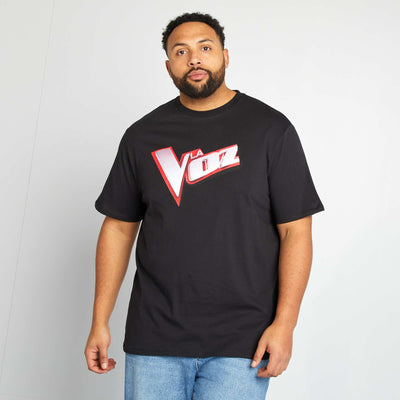 T-shirt imprimé 'La Voz' manches courtes NOIR