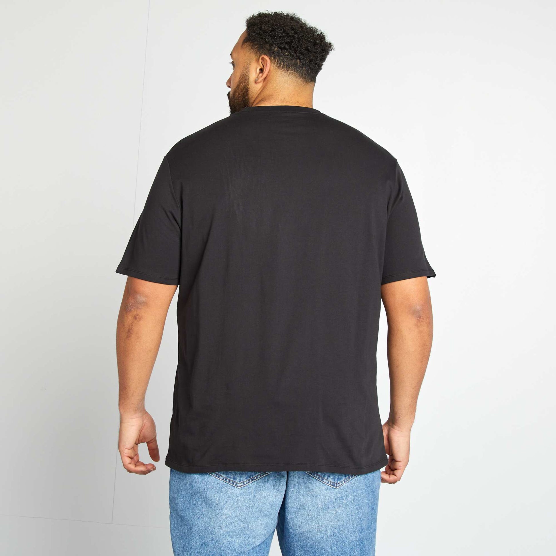 T-shirt imprimé 'La Voz' manches courtes NOIR