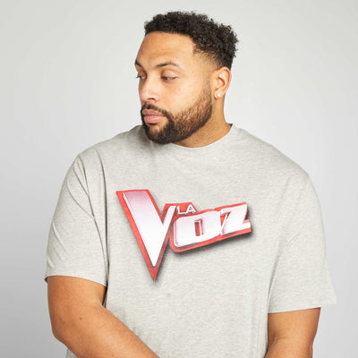 T-shirt imprimé 'La Voz' manches courtes GRIS