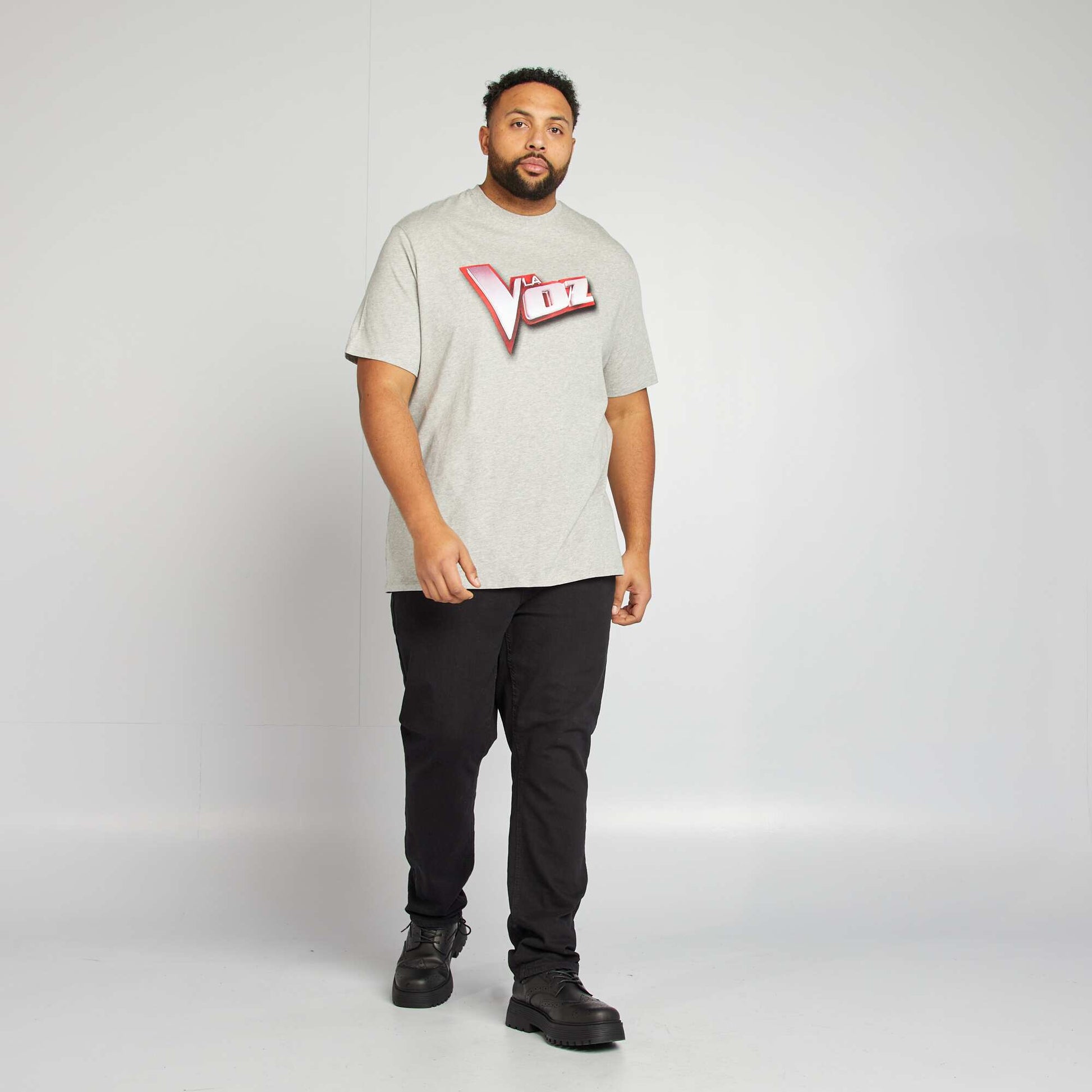 T-shirt imprimé 'La Voz' manches courtes GRIS