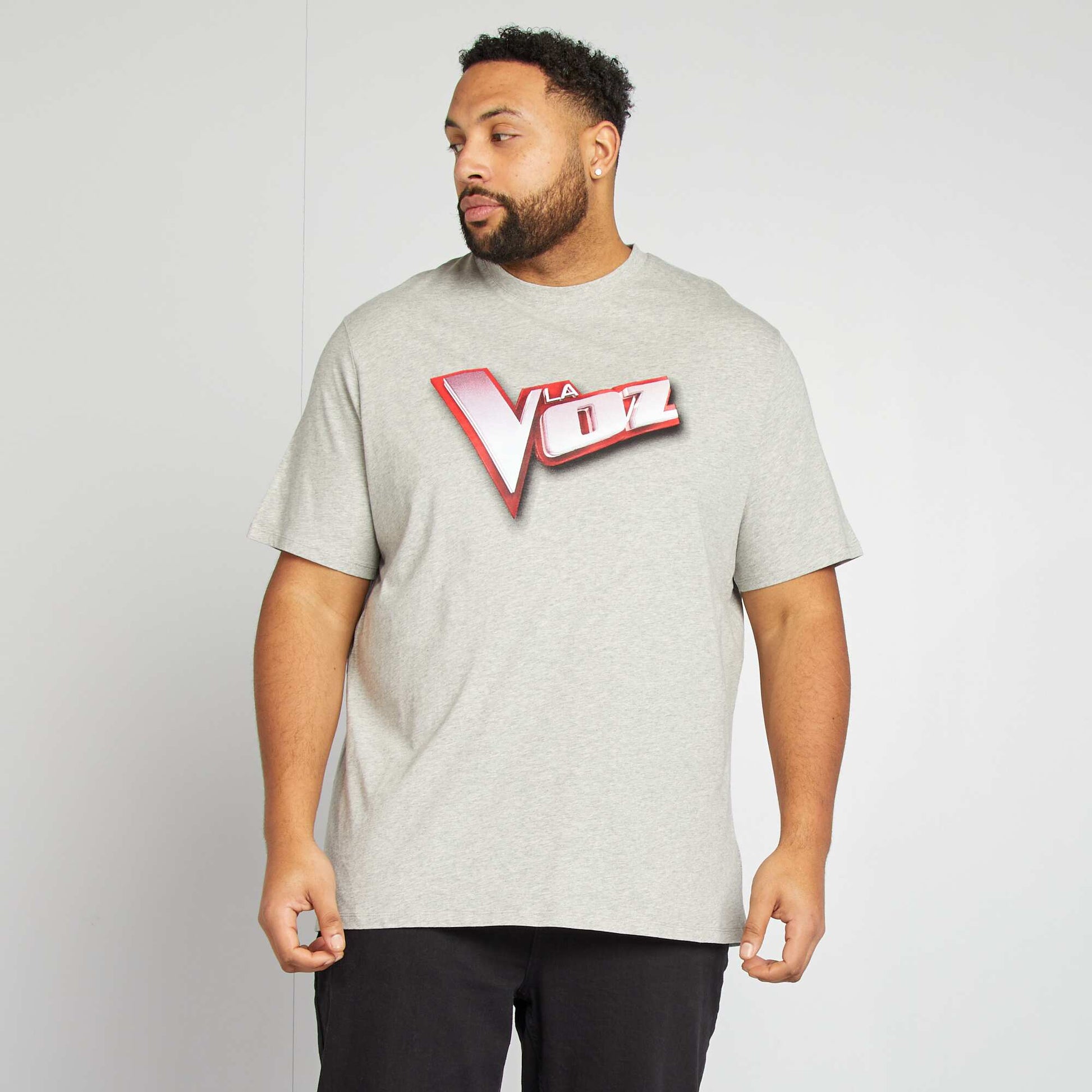 T-shirt imprimé 'La Voz' manches courtes GRIS
