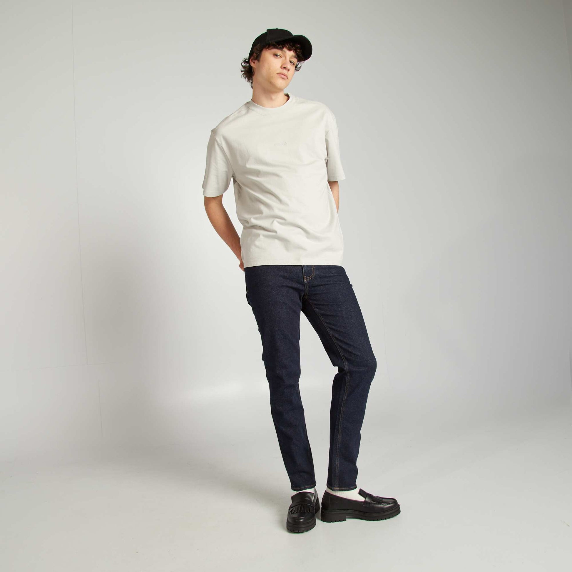 T-shirt manches courtes en maille jersey GRIS