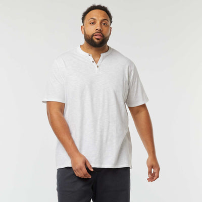 T-shirt à col tunisien BLANC
