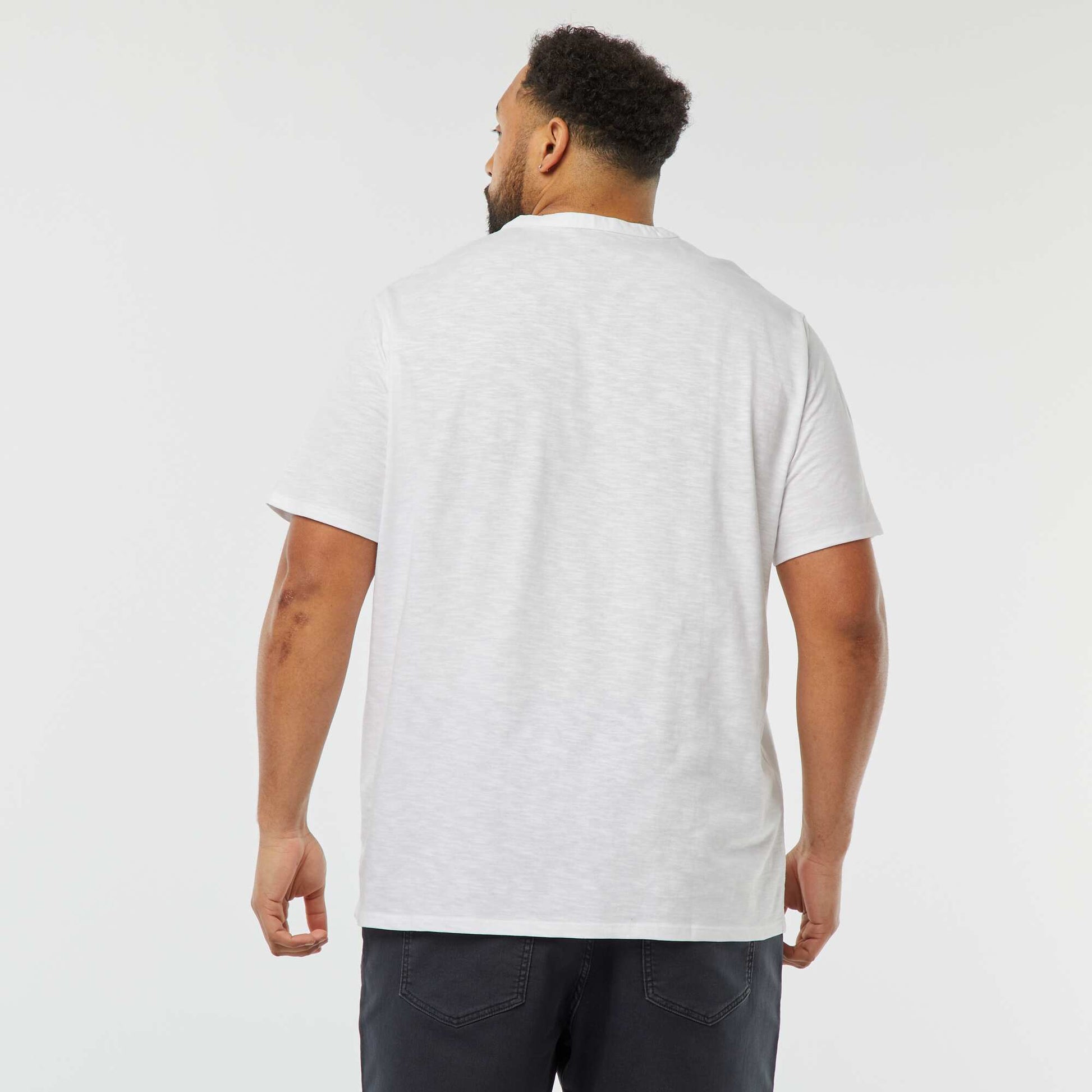 T-shirt à col tunisien BLANC