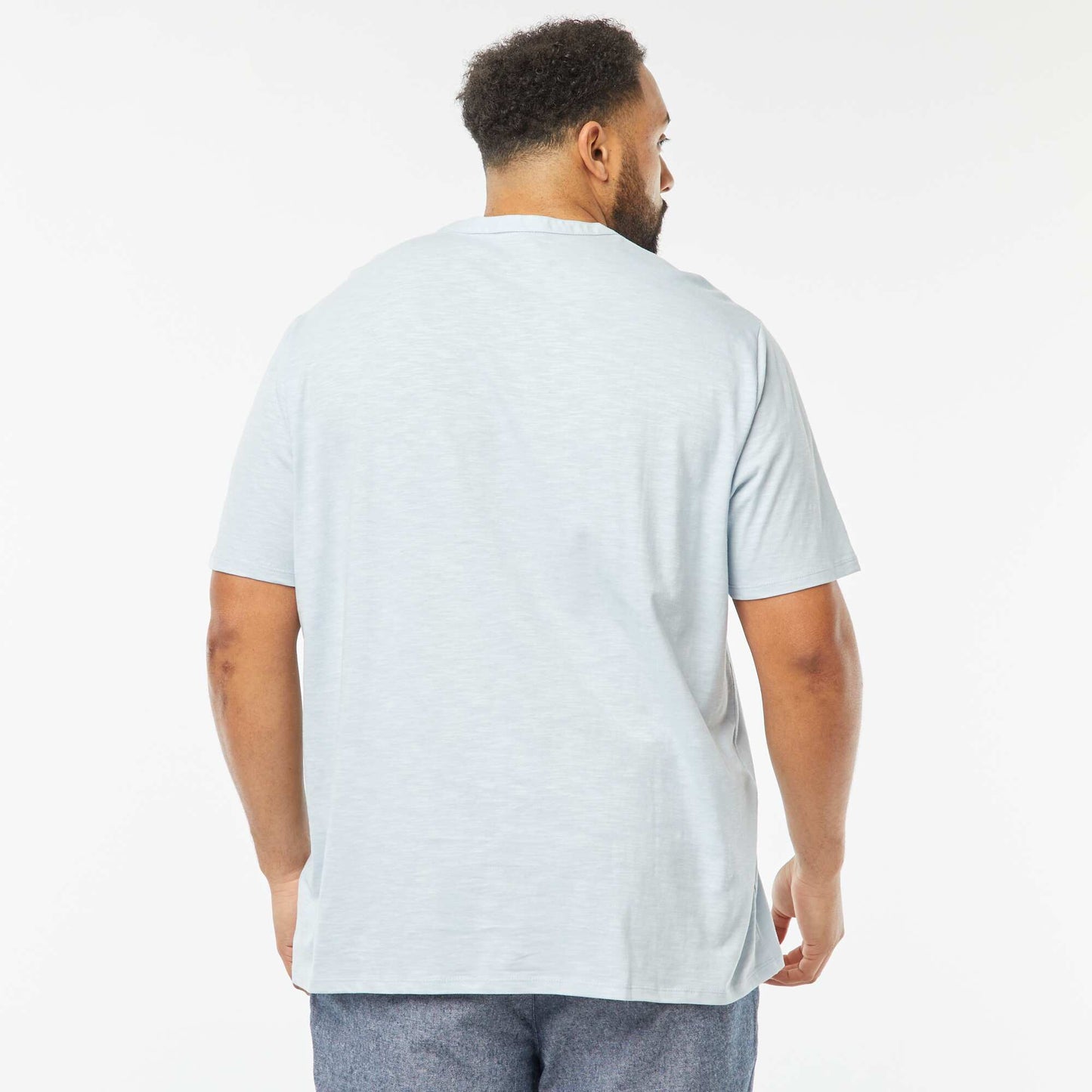T-shirt à col tunisien BLEU