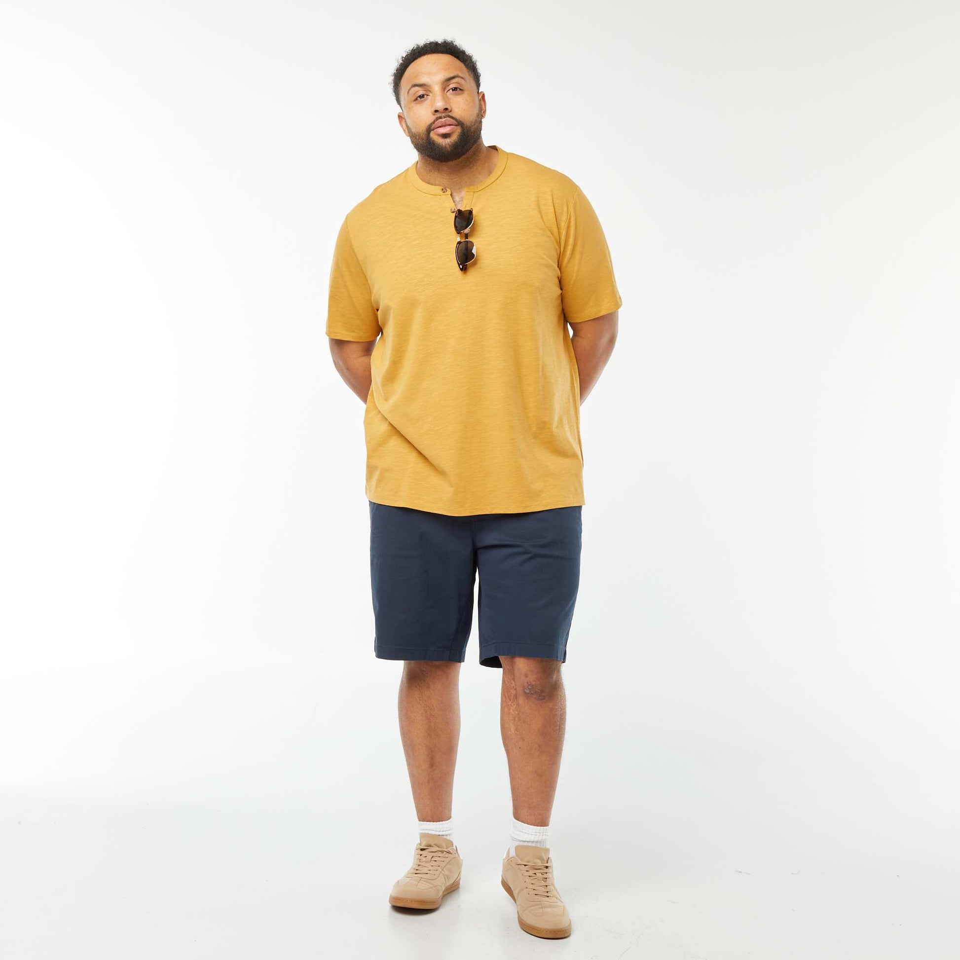 T-shirt à col tunisien BEIGE