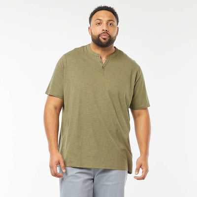 T-shirt à col tunisien VERT