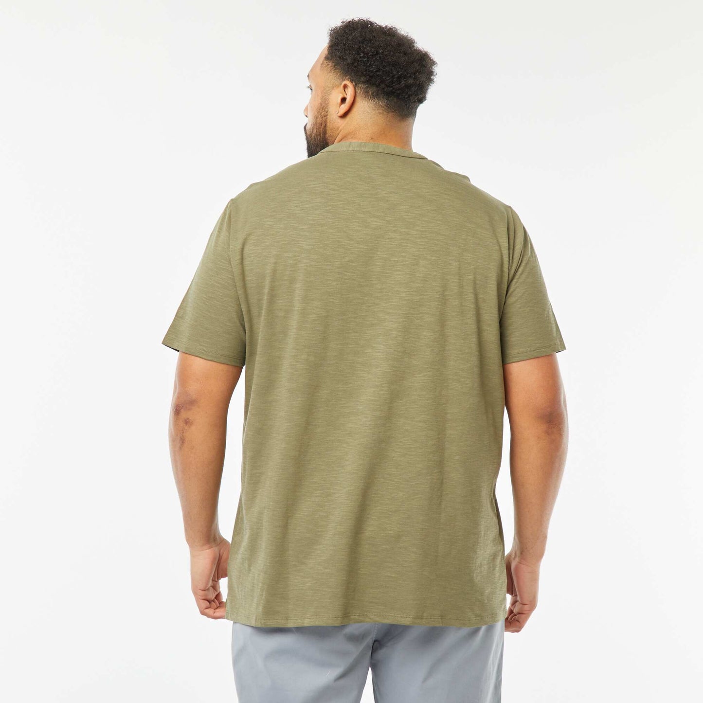 T-shirt à col tunisien VERT