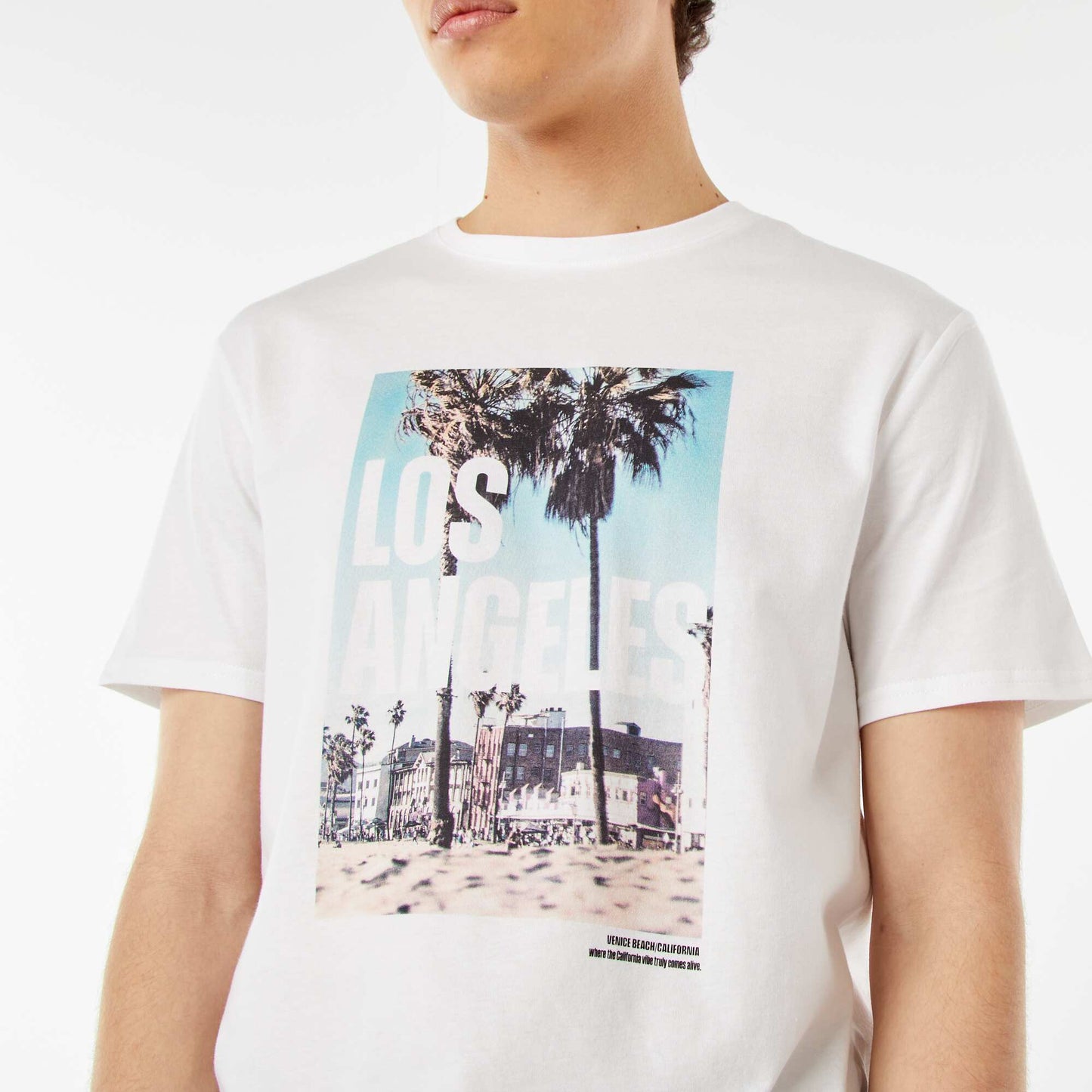 Tee-shirt imprimé à messages BLANC